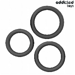 ADDICTED TOYS - ZESTAW PŁASKICH PIERŚCIENI SILIKONOWYCH