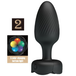 PRETTY LOVE - VARIAN ANAL PLUG Z ŚWIATŁEM LED CZARNY 10,8 CM