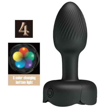 PRETTY LOVE - OLMAN ANAL PLUG Z ŚWIATŁEM LED CZARNY 8,8 CM