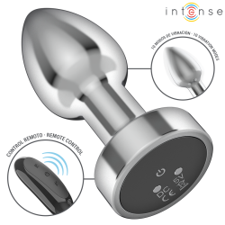 INTENSE - ANALNY ZATYCZKA 10 WIBRACJI METALOWY Z PILOTEM S