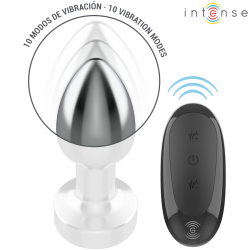 INTENSE - ANALNY ZATYCZKA 10 WIBRACJI METALOWY Z PILOTEM S