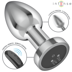 INTENSE - ZATYCZKA ANALNA 10 WIBRACJI METALOWA Z PILOTEM M