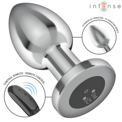 INTENSE - ANALNY ZATYCZKA 10 WIBRACJI METALOWY Z PILOTEM L