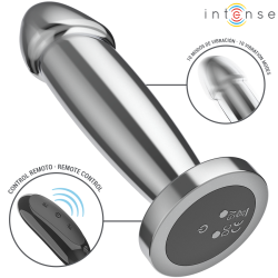 INTENSE - ANALNY ZATYCZKA 10 WIBRACJI METALOWY DILDO Z PILOTEM S