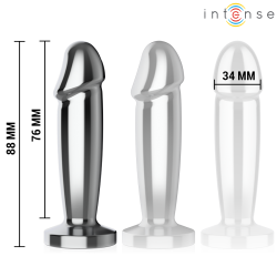 INTENSE - ANALNY ZATYCZKA 10 WIBRACJI METALOWY DILDO Z PILOTEM S