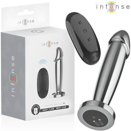 INTENSE - ANALNY PLUG 10 WIBRACJI METALOWY DILDO Z PILOTEM M