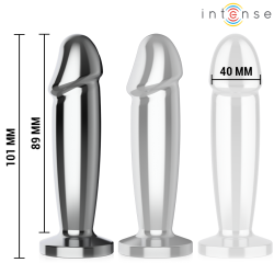 INTENSE - ANALNY PLUG 10 WIBRACJI METALOWY DILDO Z PILOTEM M