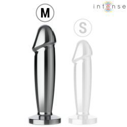 INTENSE - ANALNY PLUG 10 WIBRACJI METALOWY DILDO Z PILOTEM M