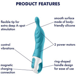 SATISFYER - NIESAMOWITY WIBRATOR 2 ASPOT TURKUSOWY