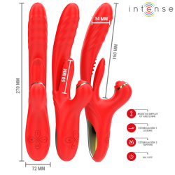 INTENSE - ROSALIA WIBRATOR WIELOFUNKCYJNY 3 W 1 CZERWONY