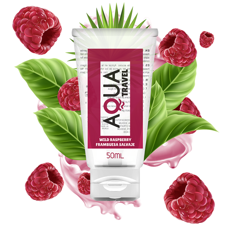 AQUA TRAVEL - LUBRYKANT NA BAZIE WODY O SMAKU DZIKIEJ MALINY - 50 ML