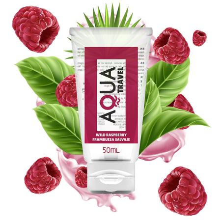 AQUA TRAVEL - LUBRYKANT NA BAZIE WODY O SMAKU DZIKIEJ MALINY - 50 ML