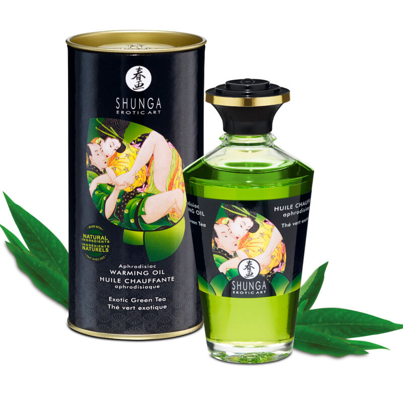 SHUNGA - ORGANICZNY OLEJEK DO MASAZU Z ZIELONA HERBATA O EFEKCIE CIEPLA 100 ML