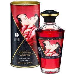 SHUNGA - OLEJEK DO MASAZU Z EFEKTEM CIEPLA O INTENSYWNYM SMAKU WISNI 100 ML