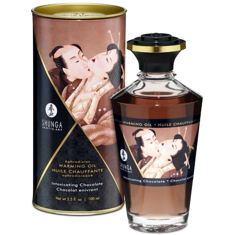SHUNGA - OLEJEK DO MASAZU O EFEKCIE CIEPLA O INTENSYWNYM SMAKU CZEKOLADOWYM 100 ML