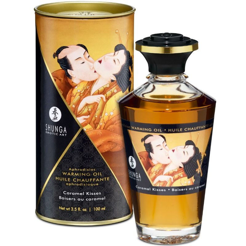 SHUNGA - OLEJEK DO MASAZU O EFEKCIE CIEPLA O SMAKU KARMELOWYM 100 ML