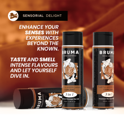 BRUMA - OLIO DA MASSAGGIO PREMIUM EFFETTO CALORE SAPORE CUPACKE 3 IN 1 - 100 ML