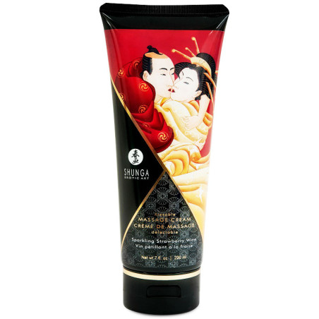 SHUNGA - CREME DE MASSAGEM MORANGO E CAVA 200 ML