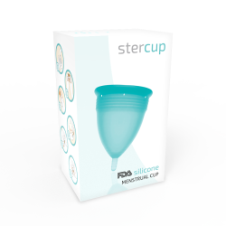 STERCUP - SILIKONOWA KUBECZKA MIESIECZNA FDA AKWAMARYNA - ROZMIAR S