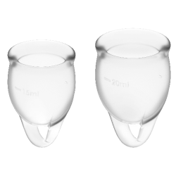 SATISFYER - POCZUJ PEWNOSC KUBECZEK MENSTRUACYJNY PRZEZROCZYSTY 15 + 20 ML