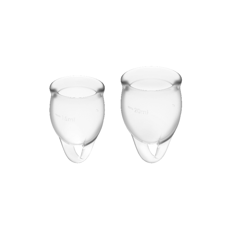 SATISFYER - POCZUJ PEWNOSC KUBECZEK MENSTRUACYJNY PRZEZROCZYSTY 15 + 20 ML