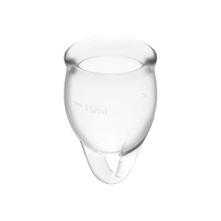 SATISFYER - POCZUJ PEWNOSC KUBECZEK MENSTRUACYJNY PRZEZROCZYSTY 15 + 20 ML