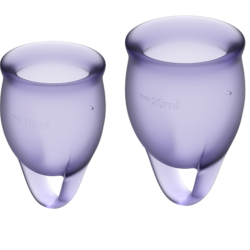 SATISFYER - POCZUJ PEWNOSC KUBECZEK MENSTRUACYJNY FIOLETOWY 15 + 20 ML