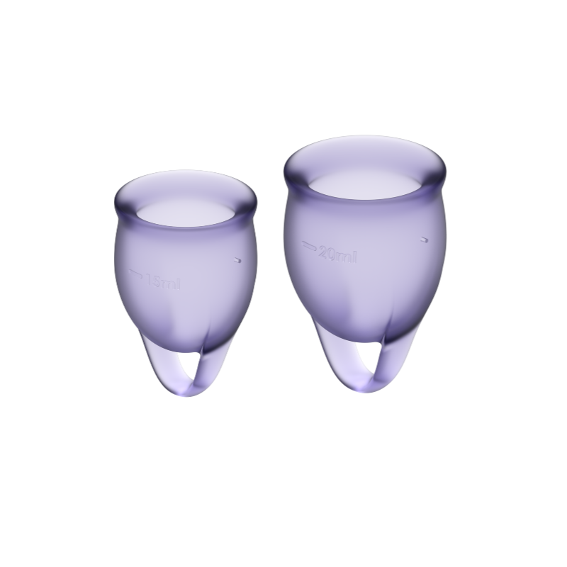 SATISFYER - POCZUJ PEWNOSC KUBECZEK MENSTRUACYJNY FIOLETOWY 15 + 20 ML