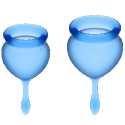 SATISFYER - FEEL GOOD MENSTRUAL CUP DARK BLUE 15 + 20 ML