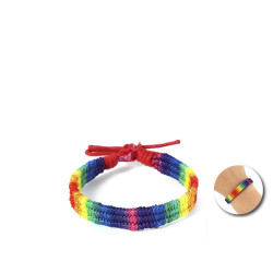 PRIDE - BRANSOLETKA Z PLECIONĄ FLAGĄ TĘCZOWĄ