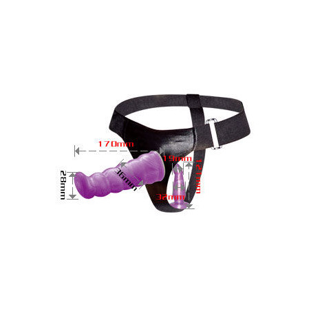 BAILE - ARNÊS ANAL E VAGINAL FÊMEA LILAC GPOINT 17 CM