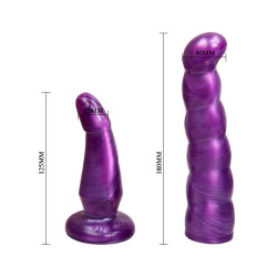 BAILE - LILAKOWA UPRZAZ ANALNA I POCHWOWA DAMSKA GPOINT 17 CM