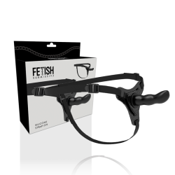FETISH SUBMISSIVE HARNESS - CZARNY SILIKON G-SPOT 16 CM