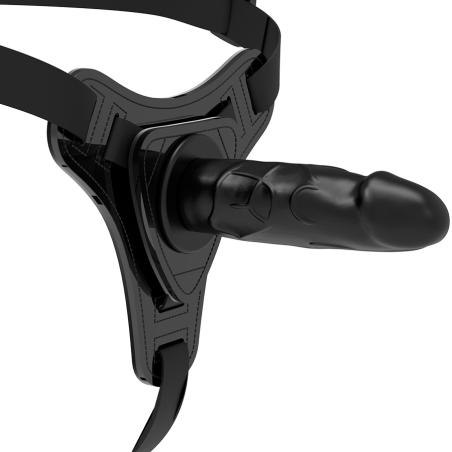 FETISH SUBMISSIVE HARNESS - REALISTYCZNY CZARNY SILIKON 15 CM