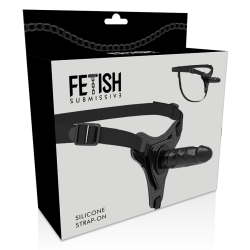 FETISH SUBMISSIVE HARNESS - REALISTYCZNY CZARNY SILIKON 15 CM