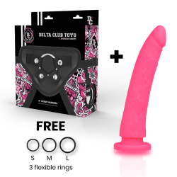 DELTA CLUB - SZELKI DO ZABAWEK + SILIKON DONG PINK 17 CM -O- 3 CM