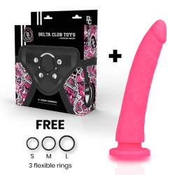 DELTA CLUB - SZELKI DO ZABAWEK + SILIKON DONG PINK 20 CM -O- 4 CM