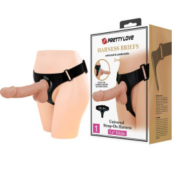 PRETTY LOVE - SZELKI MAJTY UNIWERSALNE SZELKI Z DILDO JERRY 21,8 CM NATURALNY