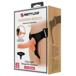 PRETTY LOVE - SZELKI MAJTY UNIWERSALNE SZELKI Z DILDO TOM 20 CM NATURALNY