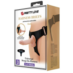 PRETTY LOVE - SZELKI MAJTY UNIWERSALNE SZELKI Z DILDO KEVIN 19 CM NATURALNY