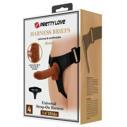 PRETTY LOVE - SZELKI MAJTY UNIWERSALNE SZELKI Z DILDO MICHEAL 20 CM CZARNE