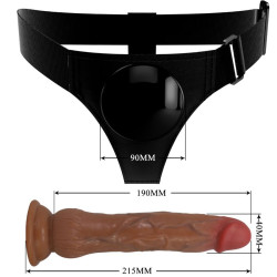 PRETTY LOVE - KYTON UNIWERSALNE SZELKI Z DZIURKUJĄCYM DILDO 19 CM MULATO