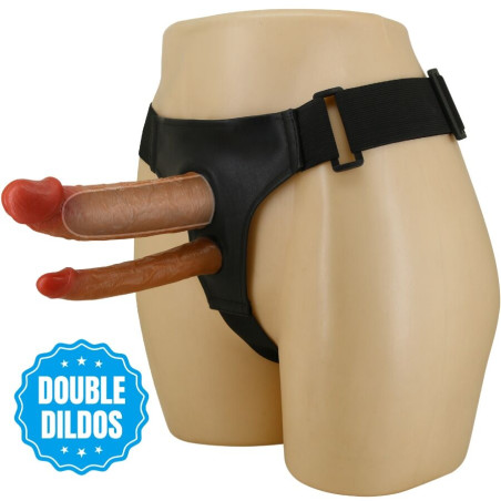 PRETTY LOVE - KEAVEN HARNESS BRIEFS UNIWERSALNE I WYGODNE PODWÓJNE DILDO