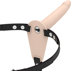FETISH SUBMISSIVE HARNESS - WIBRATOR Z MI?SNEJ SILIKONY 15 CM