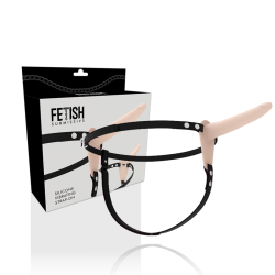 FETISH SUBMISSIVE HARNESS - WIBRATOR Z MI?SNEJ SILIKONY 15 CM