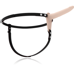 FETISH SUBMISSIVE HARNESS - WIBRATOR Z MI?SNEJ SILIKONY 15 CM