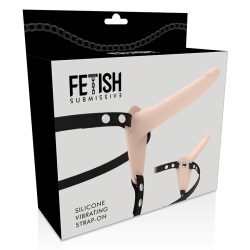 FETISH SUBMISSIVE HARNESS - WIBRATOR Z MI?SNEJ SILIKONY 15 CM
