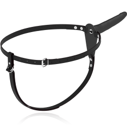 FETISH SUBMISSIVE HARNESS - CZARNY WIBRATOR SILIKONOWY 15 CM