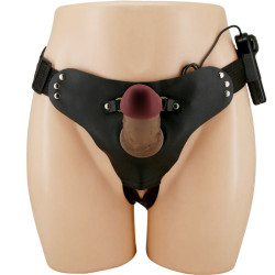 PRETTY LOVE - STARKS CUECAS DE ARNÊS DILDO VIBRAO MULTI-VELOCIDADE 17,5 CM CASTANHO CLARO