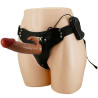 PRETTY LOVE - MARION HARNESS UNIWERSALNE MAJTKI Z WIBRACYJNYM DILDO 19 CM BRAZOWE